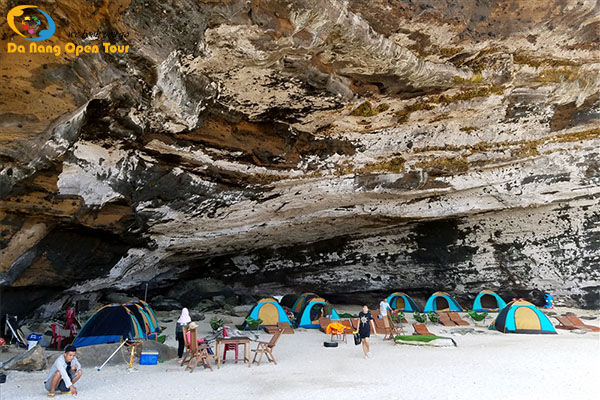 hang cau điểm cắm trại tại lý sơn 